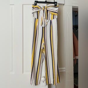 Strapless stripped jumpsuit